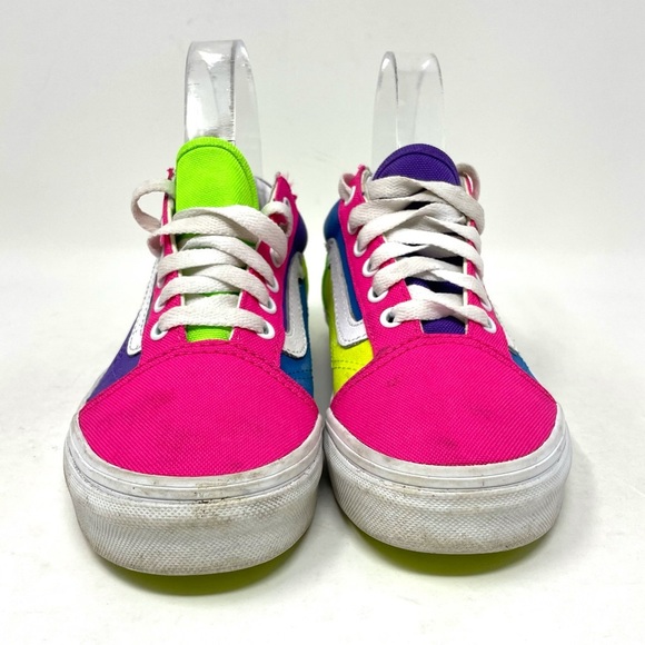 Vans Old Skool Neon Pink Blue Green‎ Youth 3 - Picture 3 of 8
